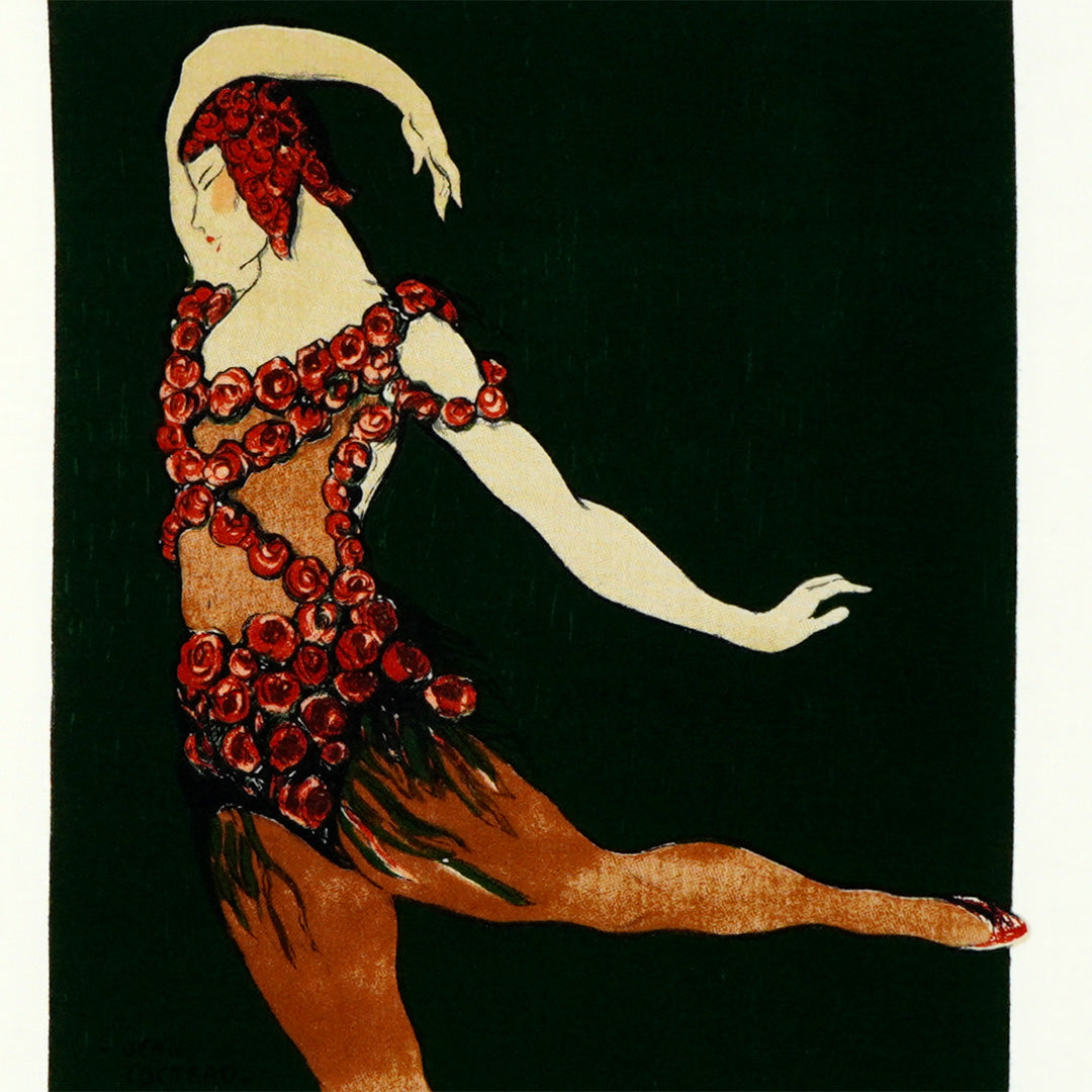 ジャン・コクトーによるバレエ・リュスポスター・デザイン『薔薇の精』の「薔薇の精」
